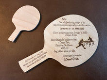 Load image into Gallery viewer, Bordtennis Invitation i træ