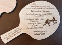 Load image into Gallery viewer, Bordtennis Invitation i træ