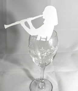 Pige med klarinet bordkort
